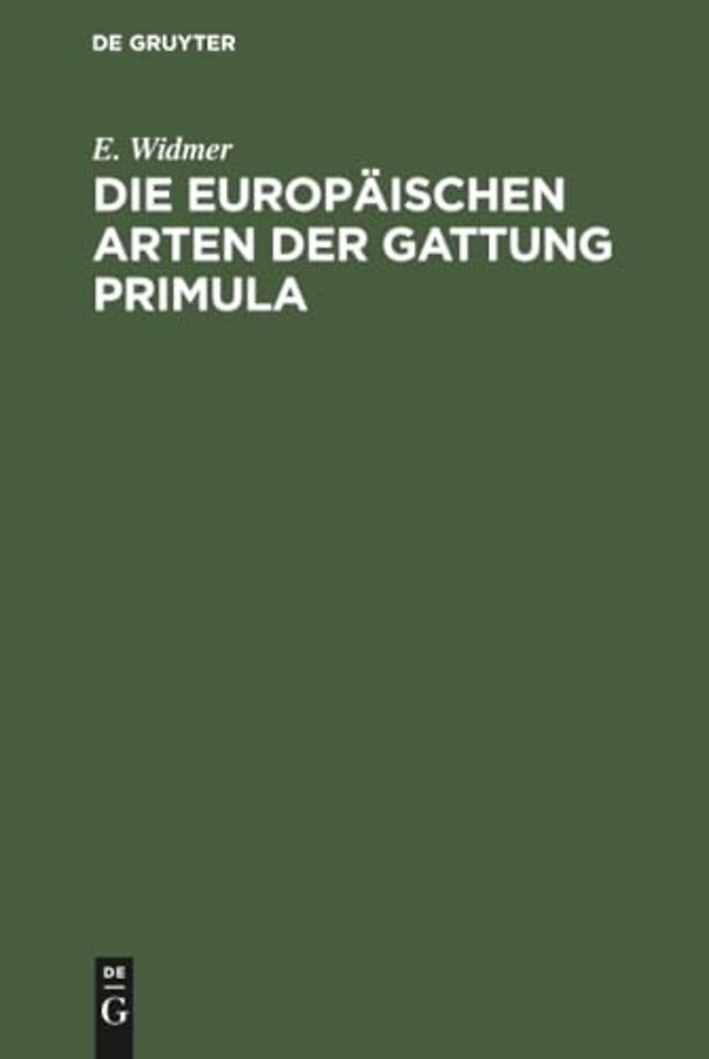 Die europäischen Arten der Gattung Primula