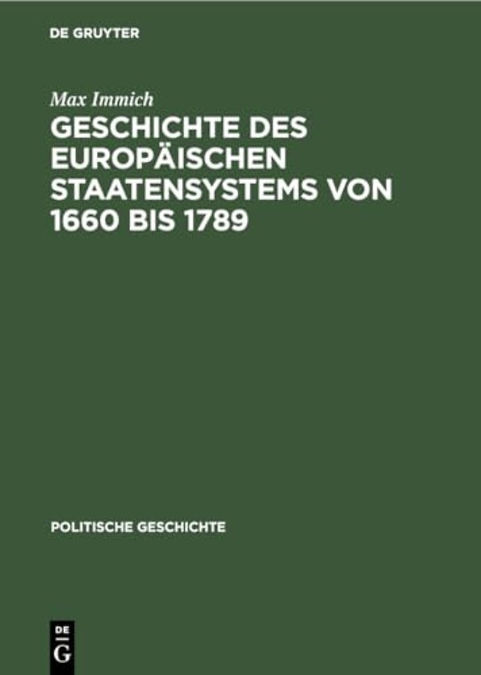 Geschichte des europäischen Staatensystems von 1660 bis 1789
