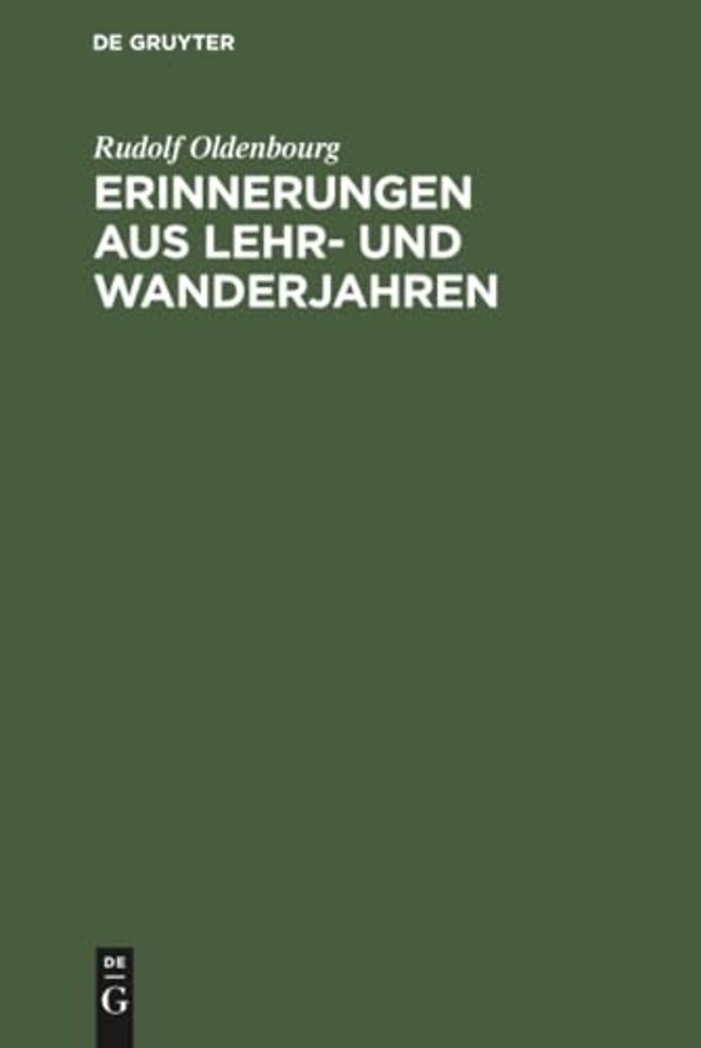Erinnerungen Aus Lehr- Und Wanderjahren