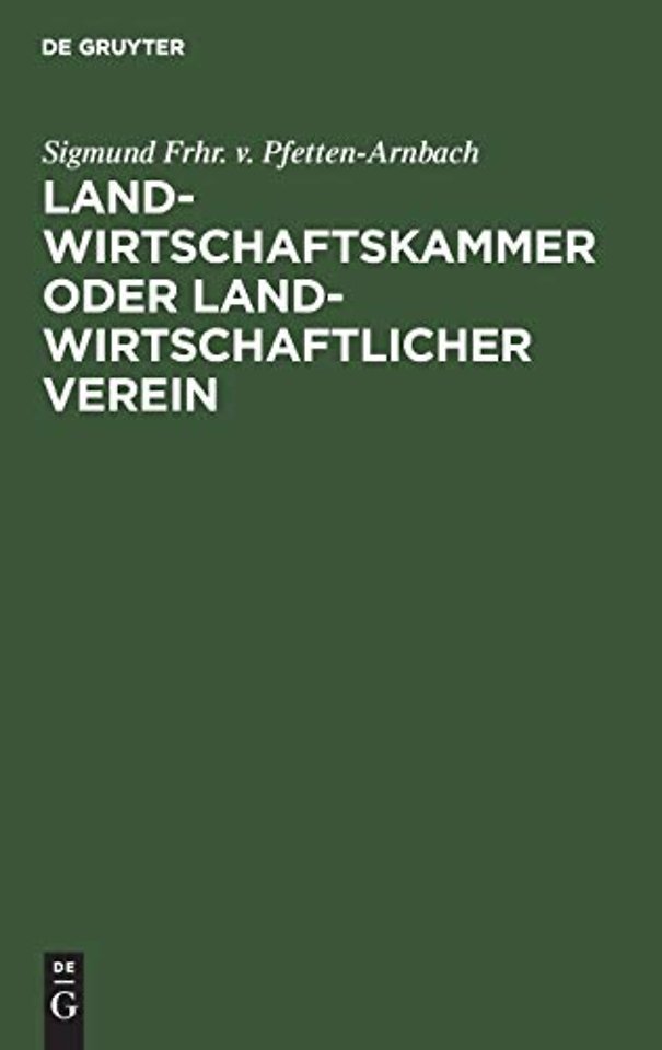 Landwirtschaftskammer Oder Landwirtschaftlicher Verein