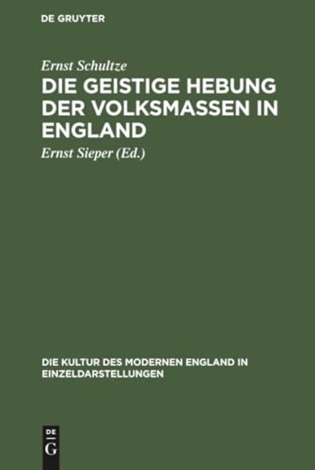 Die geistige Hebung der Volksmassen in England