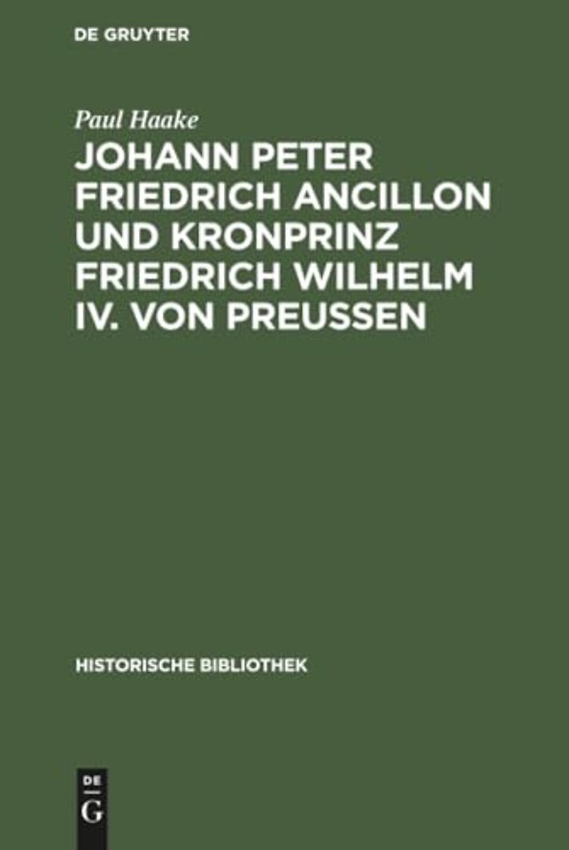 Johann Peter Friedrich Ancillon und Kronprinz Friedrich Wilhelm IV. von Preuβen