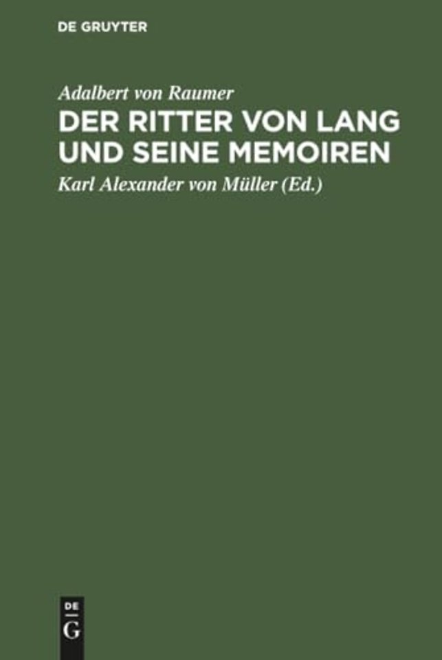 Der Ritter von Lang und seine Memoiren