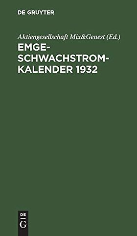 Emge–Schwachstrom–Kalender 1932 – Handbuch für Schwachstrom–Installation