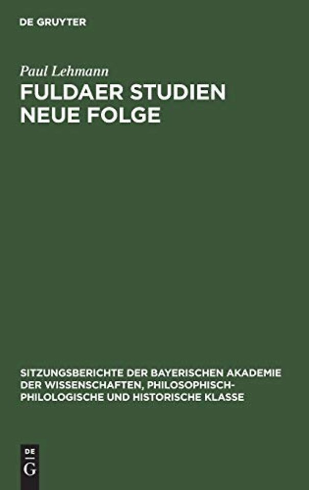 Fuldaer Studien Neue Folge