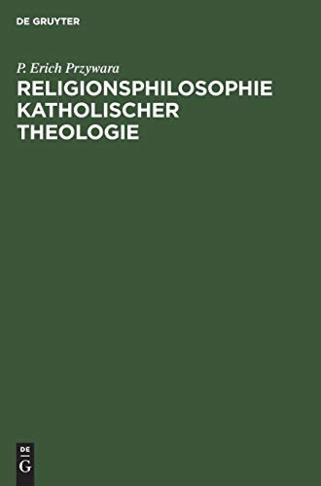 Religionsphilosophie Katholischer Theologie