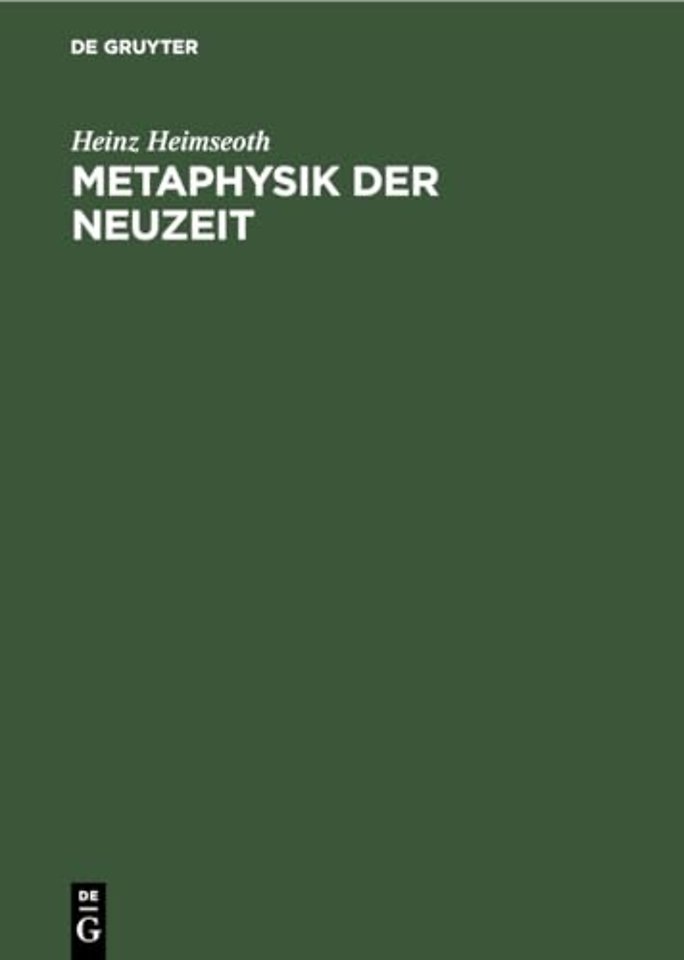 Metaphysik Der Neuzeit