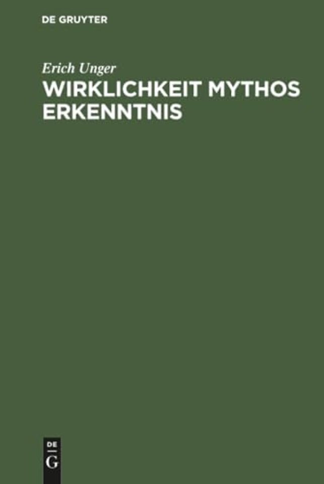 Wirklichkeit Mythos Erkenntnis