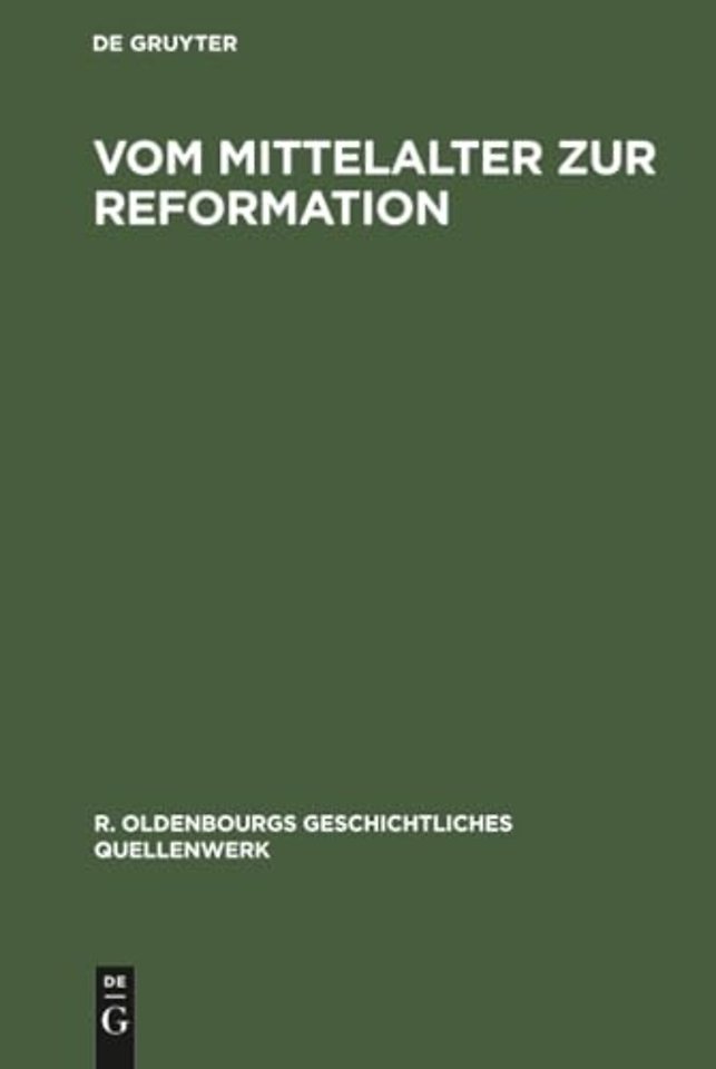 Vom Mittelalter Zur Reformation