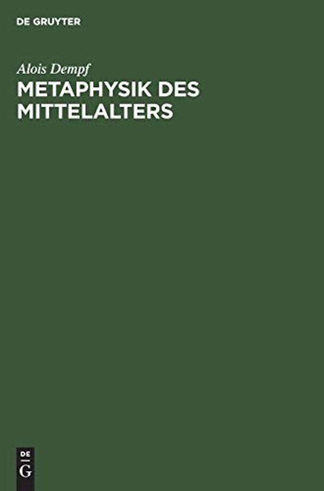 Metaphysik Des Mittelalters