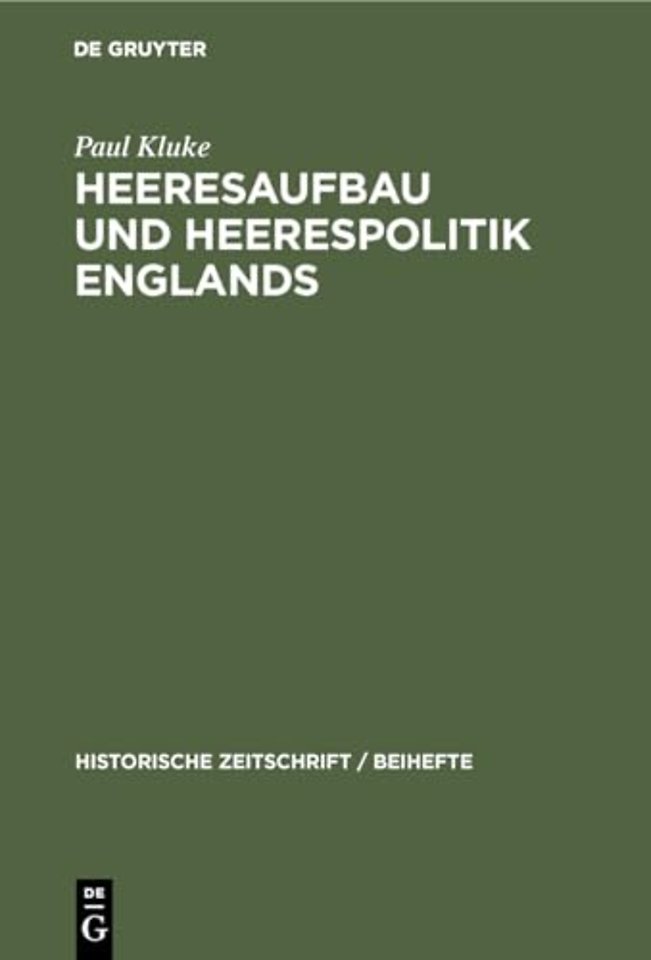 Heeresaufbau und Heerespolitik Englands – Vom Burenkrieg bis zum Weltkrieg