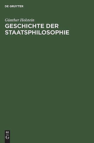 Geschichte Der Staatsphilosophie