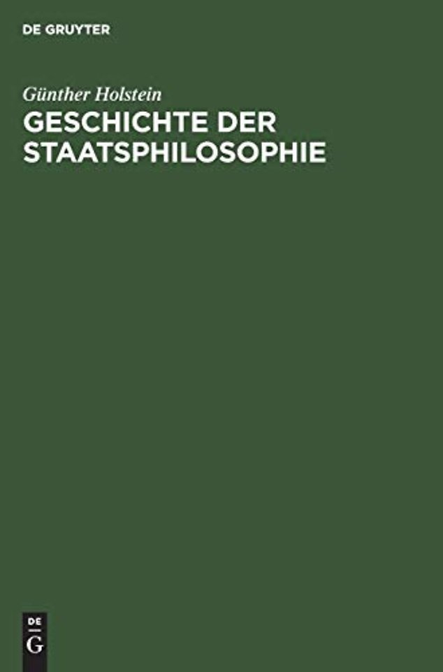 Geschichte der Staatsphilosophie