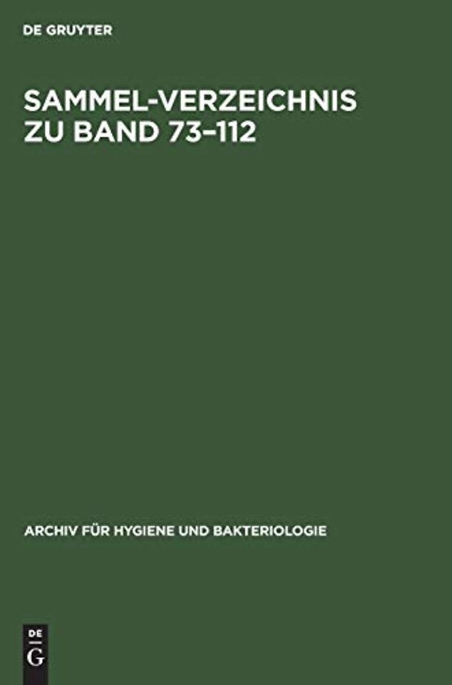 Sammel–Verzeichnis zu Band 73–112
