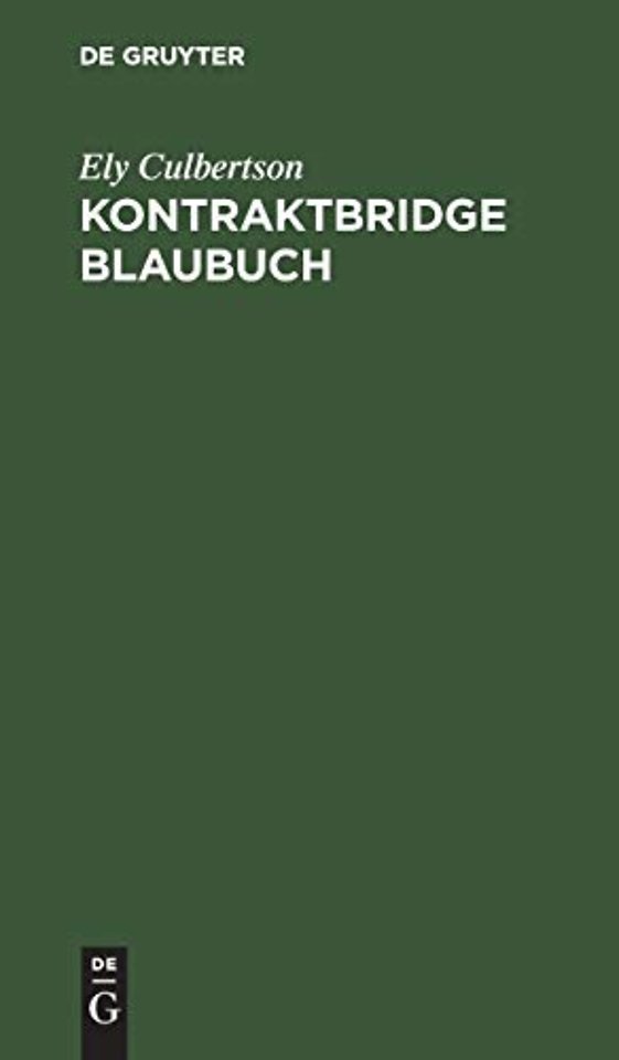Kontraktbridge Blaubuch