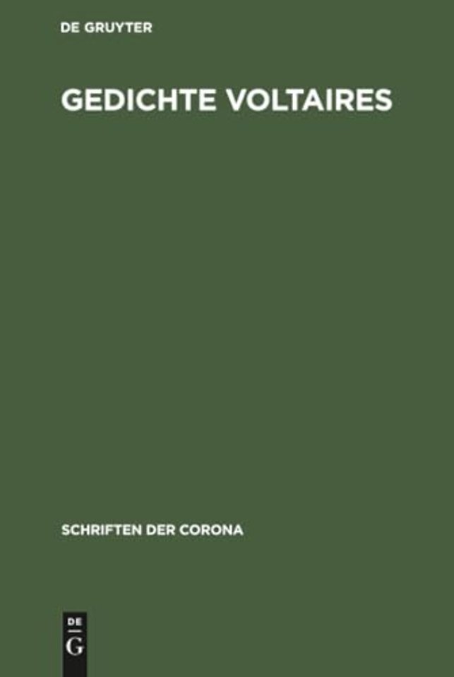 Gedichte Voltaires – Schriften der Corona X