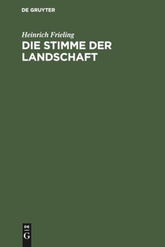 Die Stimme der Landschaft – Begreifen und Erleben der Tierstimme vom biologischen Standpunkt