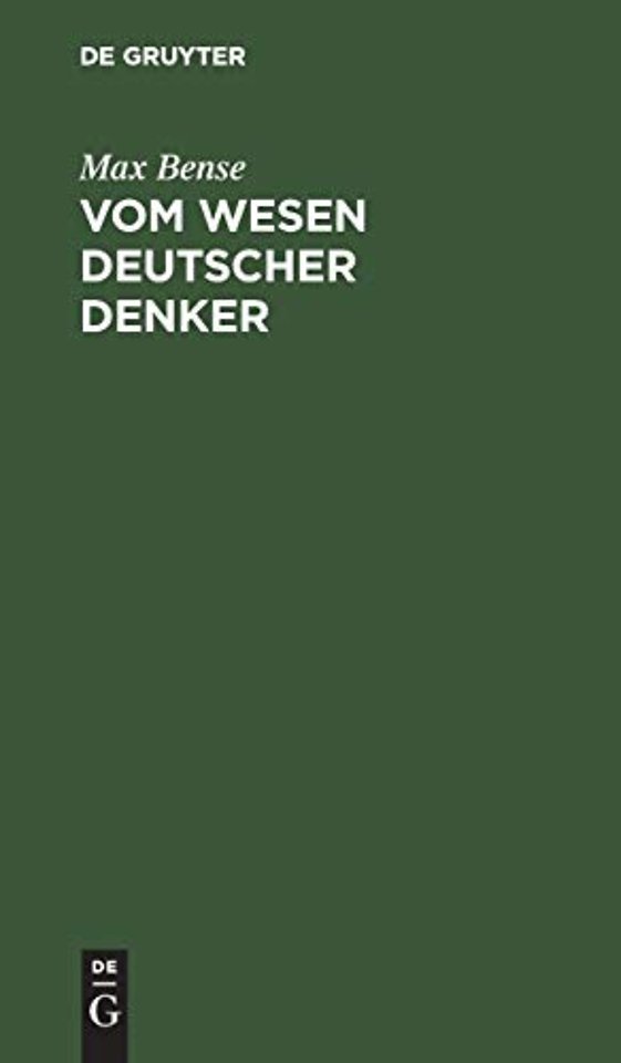 Vom Wesen deutscher Denker – Oder zwischen Kritik und Imperativ