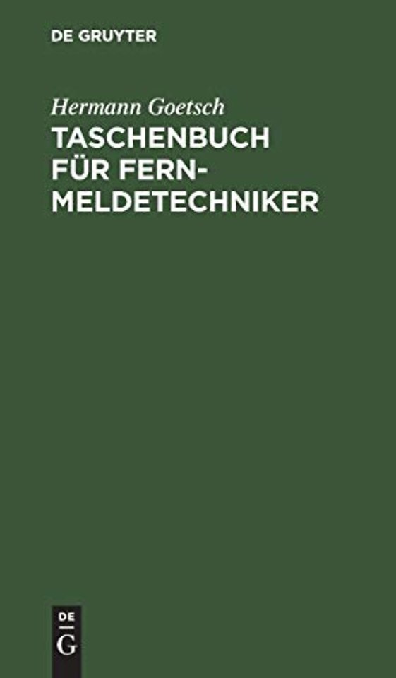 Taschenbuch für Fernmeldetechniker