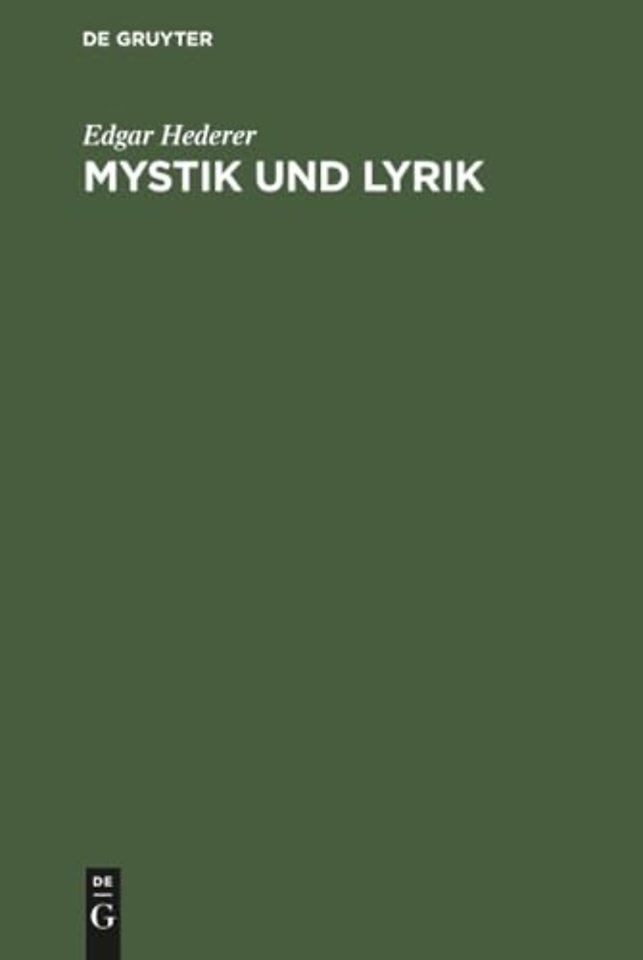 Mystik Und Lyrik