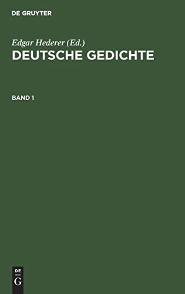 Deutsche Gedichte. Band 1