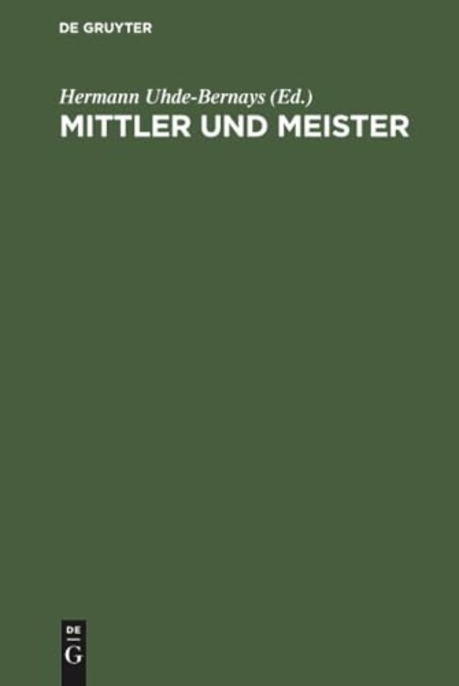 Mittler und Meister – Aufsätze und Studien