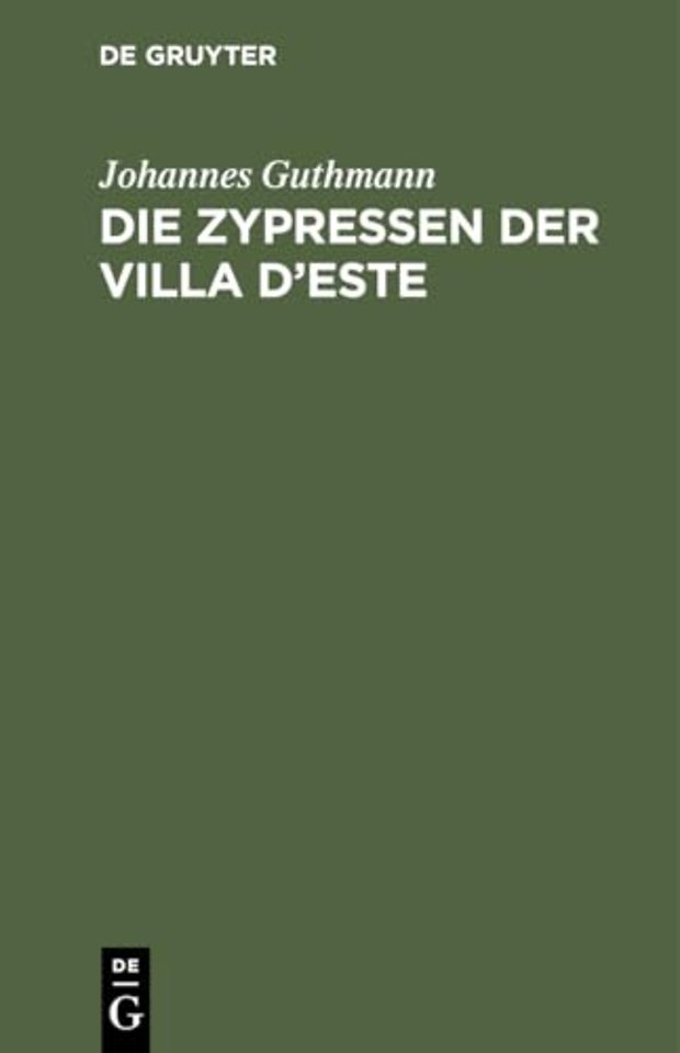 Die Zypressen der Villa d`Este – Schicksale im Spiegel der Landschaft