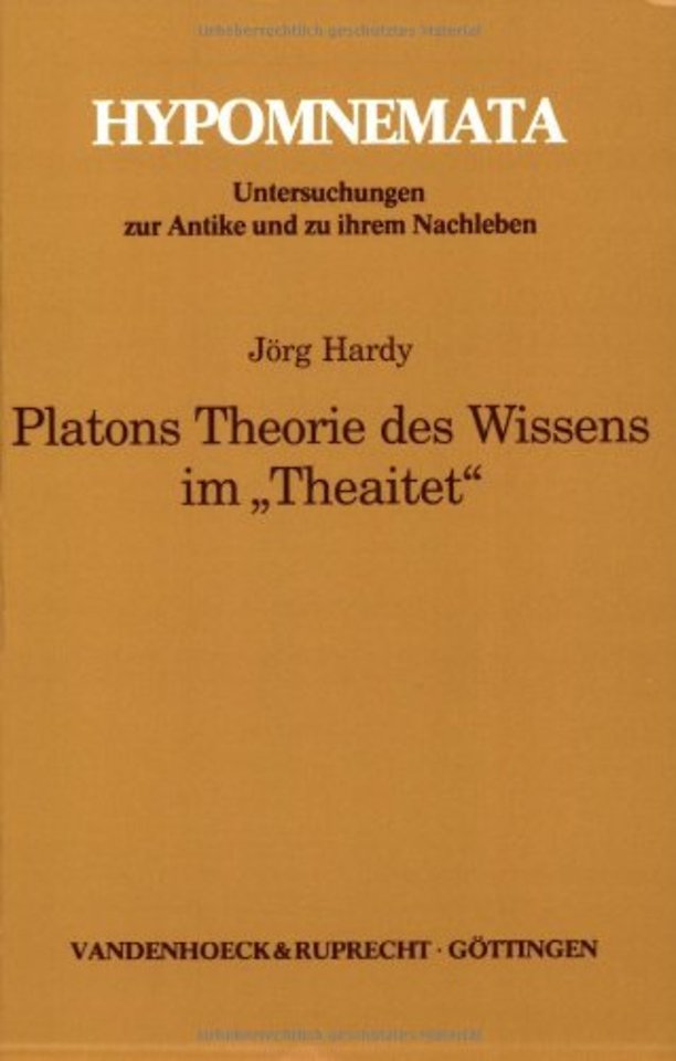 Platons Theorie Des Wissens Im Theaitet