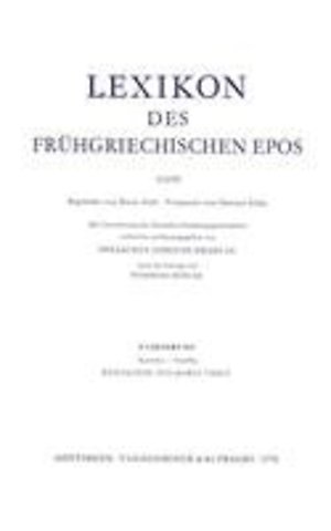 Lexikon Des Fruhgriechischen Epos Lfg. 08