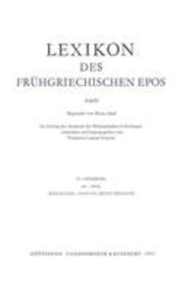 Lexikon Des Fruhgriechischen Epos Lfg. 15