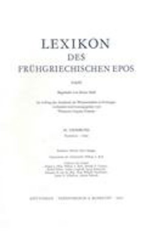 Lexikon Des Fruhgriechischen Epos Lfg. 19