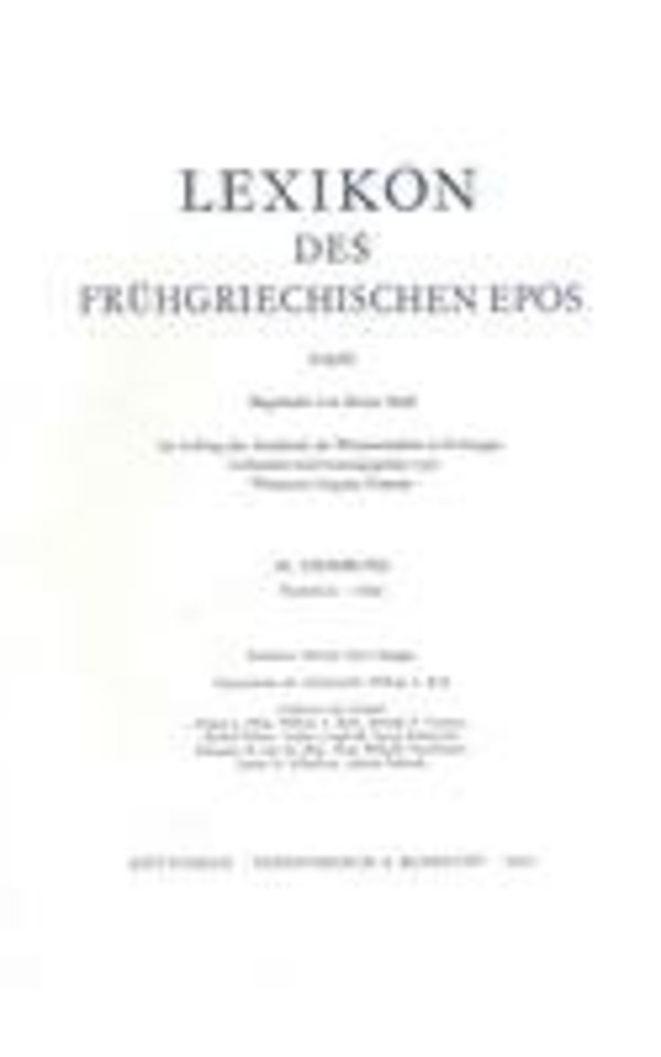 Lexikon Des Fruhgriechischen Epos Lfg. 19