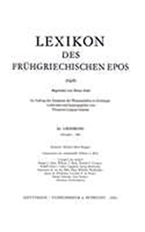 Lexikon Des Fruhgriechischen Epos Lfg. 20
