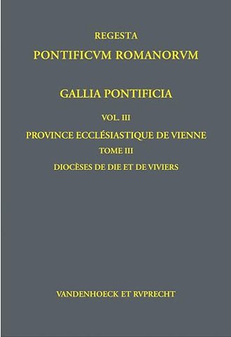 Gallia Pontificia. Vol. III