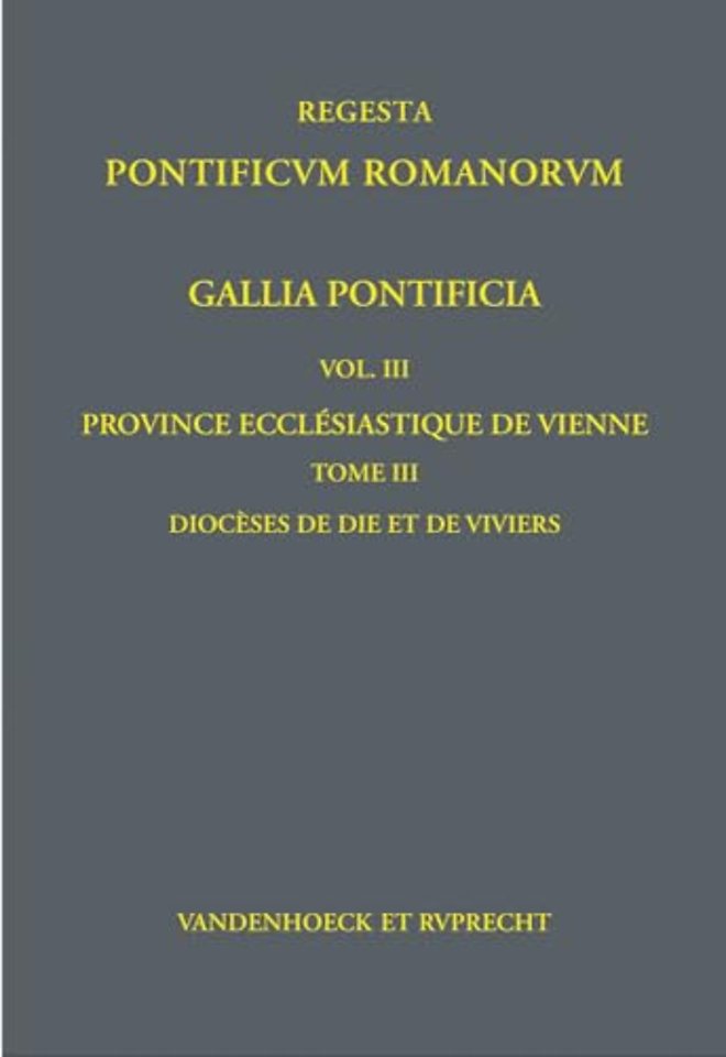 Gallia Pontificia. Vol. III