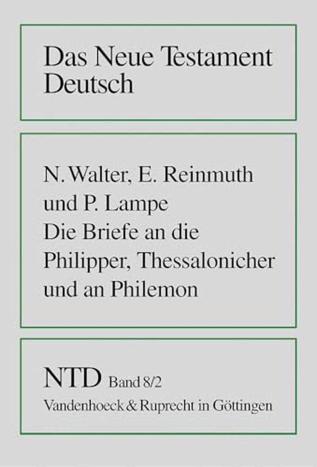Die Briefe an Die Philipper, Thessalonicher Und an Philemon