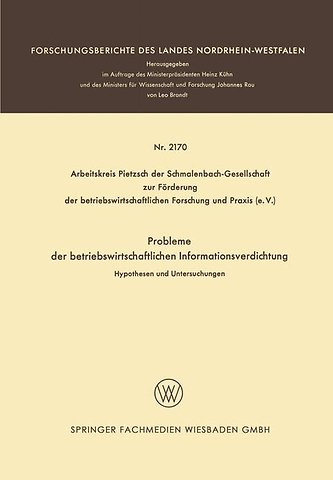 Probleme der betriebswirtschaftlichen Informationsverdichtung