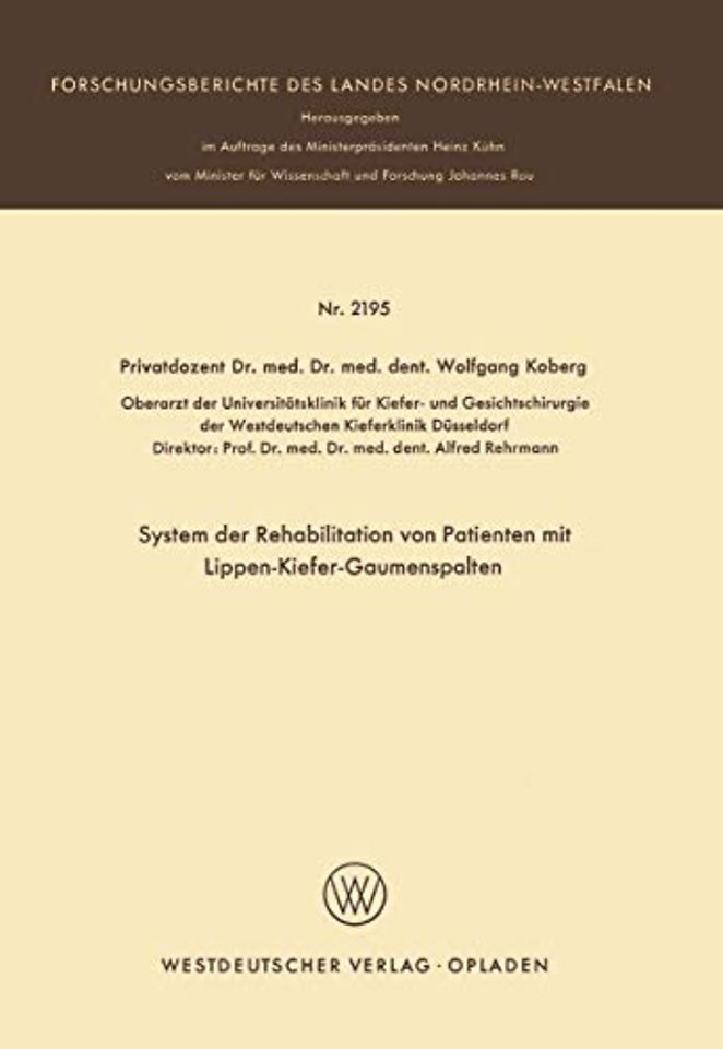 System der Rehabilitation von Patienten mit Lippen-Kiefer-Gaumenspalten