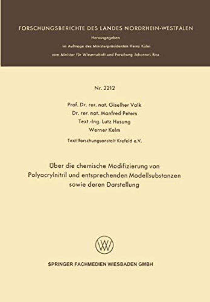 Über die chemische Modifizierung von Polyacrylnitril und entsprechenden Modellsubstanzen sowie deren Darstellung