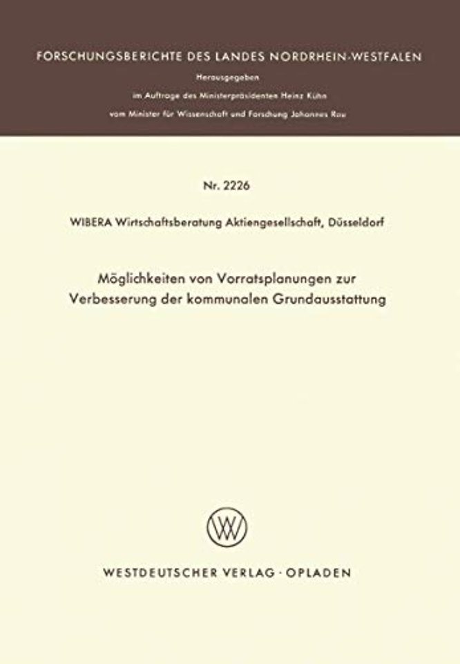Möglichkeiten von Vorratsplanungen zur Verbesserung der kommunalen Grundausstattung