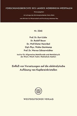 Einfluß von Versetzungen auf die elektrolytische Auflösung von Kupfereinkristallen