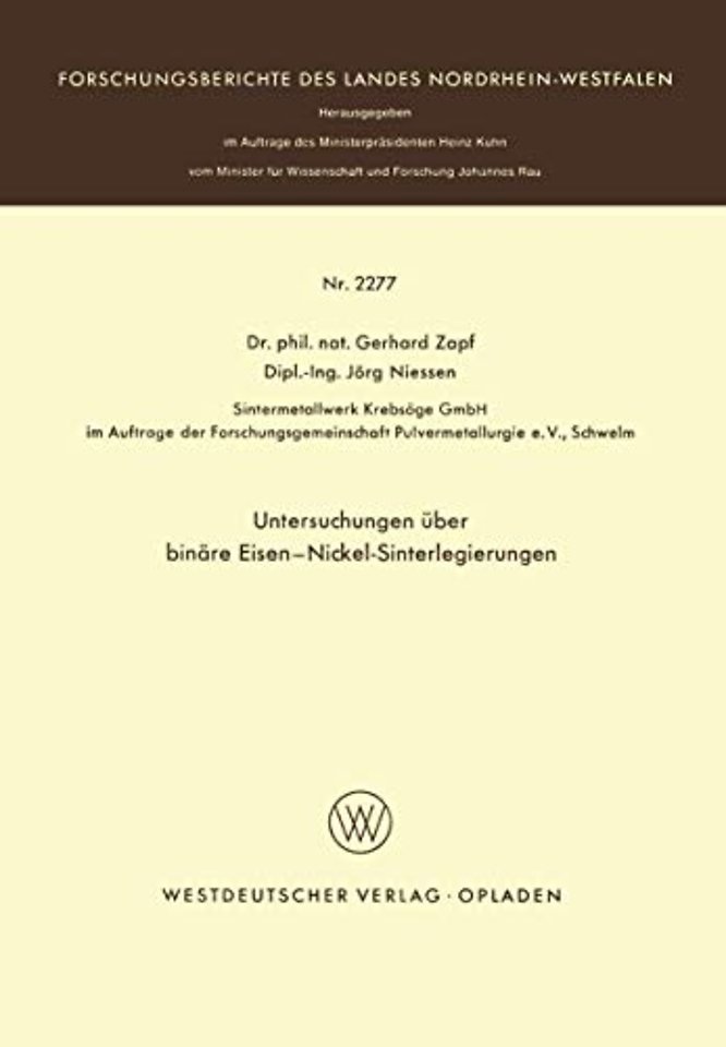 Untersuchungen über binäre Eisen-Nickel-Sinterlegierungen