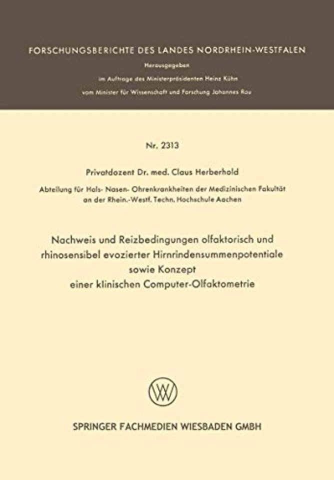 Nachweis und Reizbedingungen olfaktorisch und rhinosensibel evozierter Hirnrindensummenpotentiale sowie Konzept einer klinischen Computer-Olfaktometrie