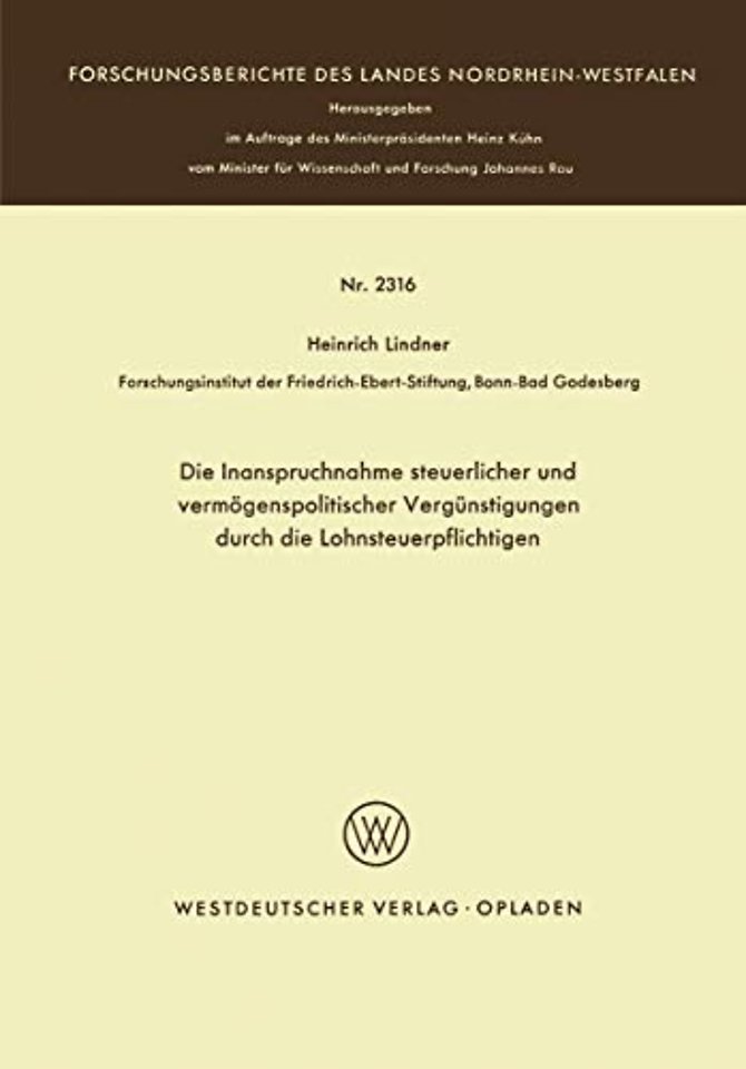 Die Inanspruchnahme steuerlicher und vermögenspolitischer Vergünstigungen durch die Lohnsteuerpflichtigen