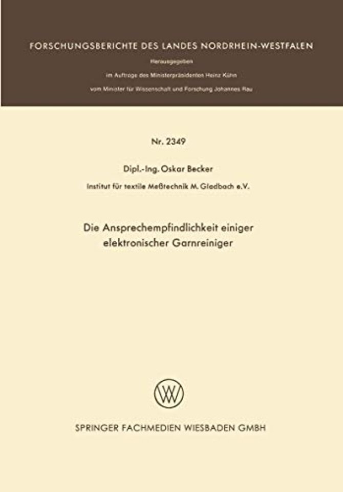Die Ansprechempfindlichkeit einiger elektronischer Garnreiniger