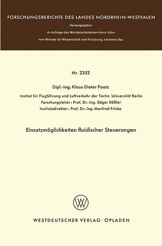 Einsatzmöglichkeiten fluidischer Steuerungen