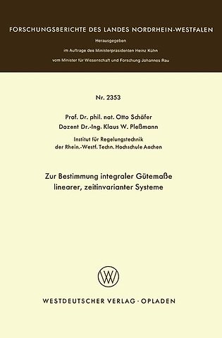 Zur Bestimmung integraler Gütemaße linearer, zeitinvarianter Systeme