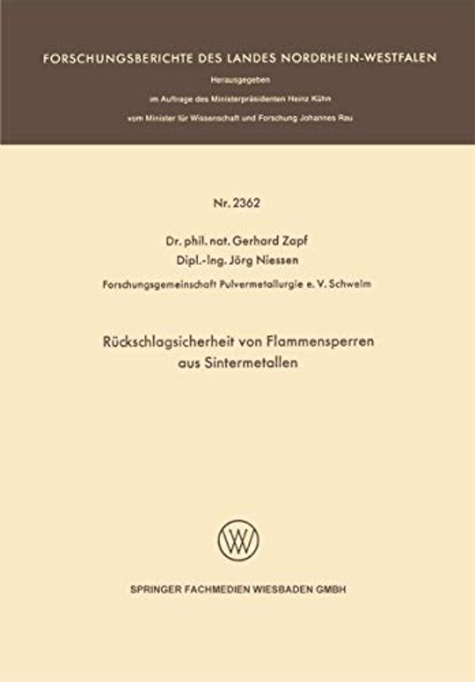 Rückschlagsicherheit von Flammensperren aus Sintermetallen