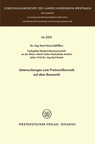Untersuchungen zum Preiswettbewerb auf dem Baumarkt