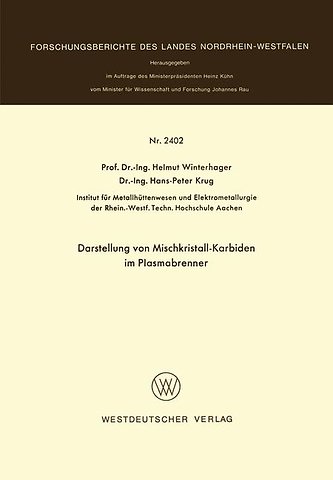 Darstellung von Mischkristall-Karbiden im Plasmabrenner
